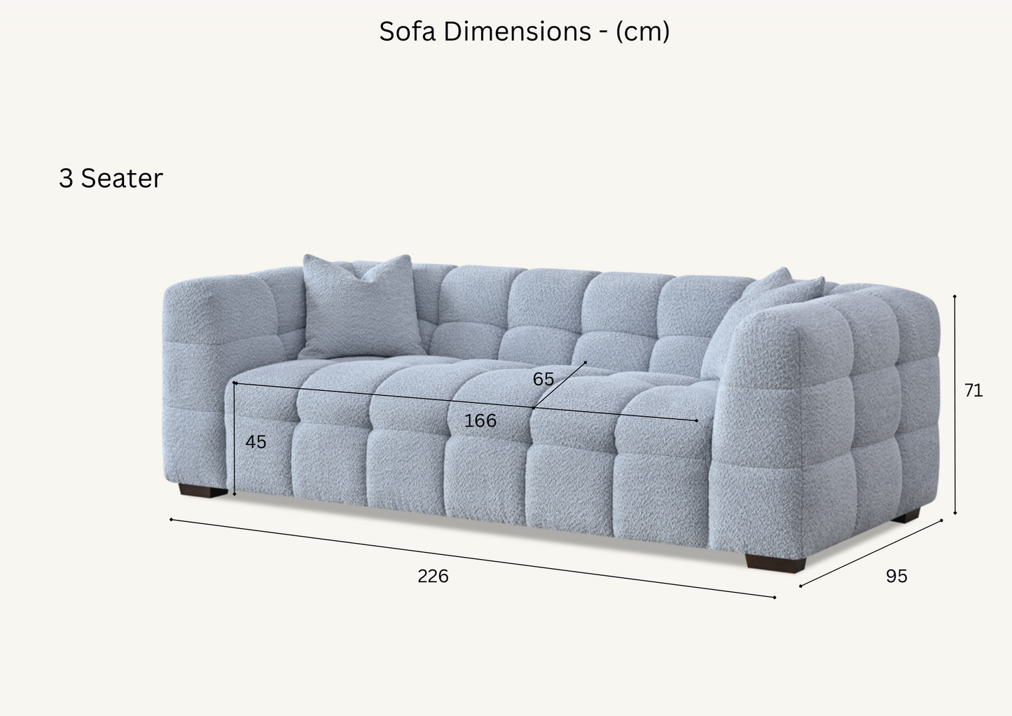 Aluxo Tribeca Sofa Range in Pearl Boucle