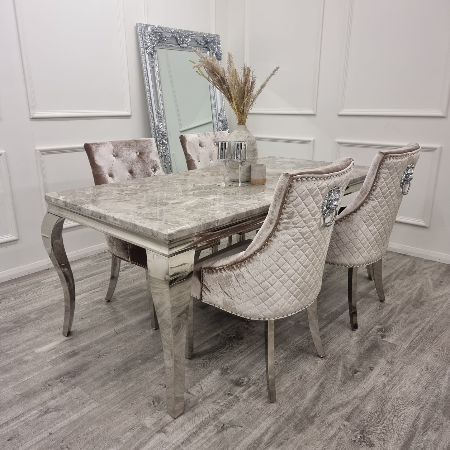Bentley Velvet Chrome Dining Chair