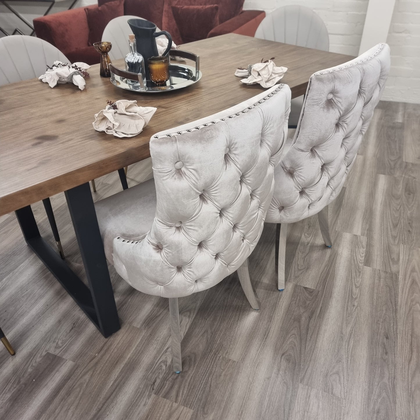 Kensington Velvet Chrome Dining Chair