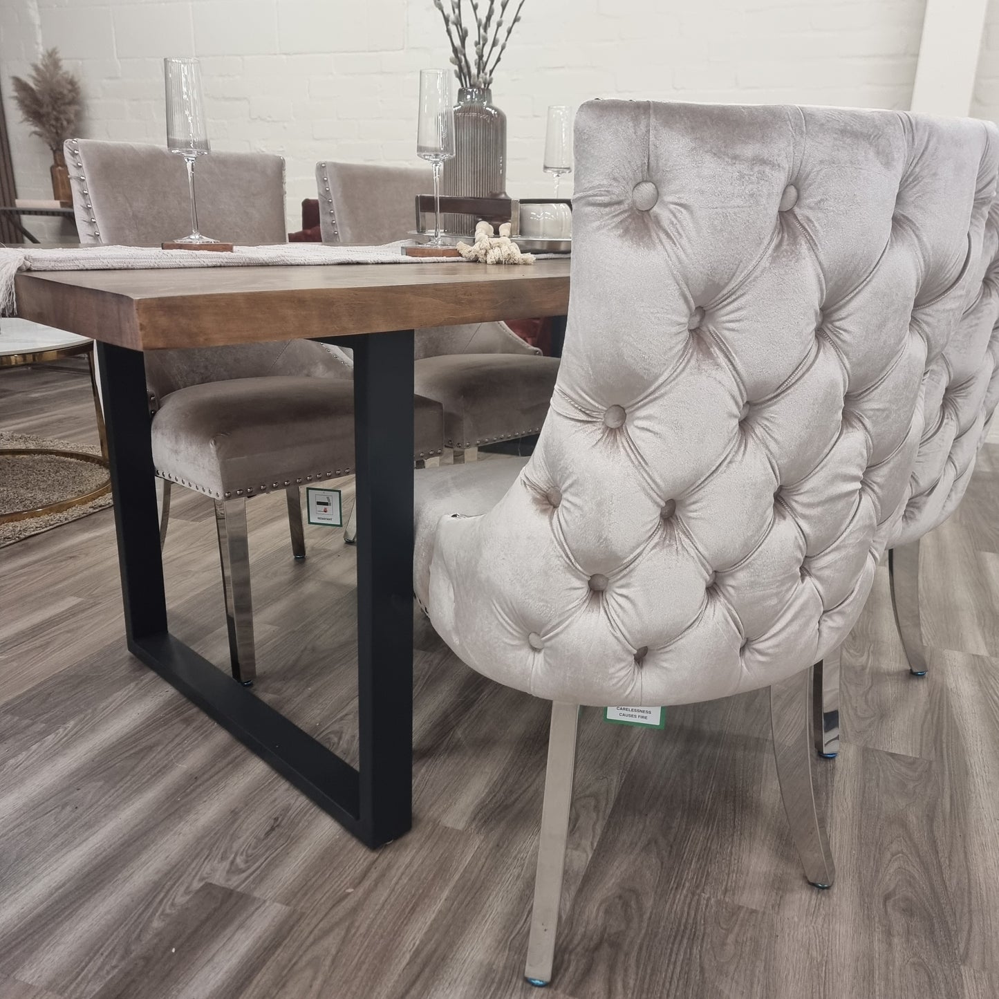 Kensington Velvet Chrome Dining Chair