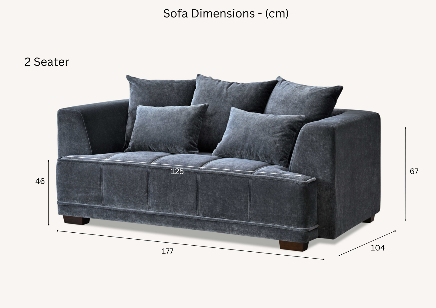 Aluxo Gramercy Sofa Range in Steel Velvet