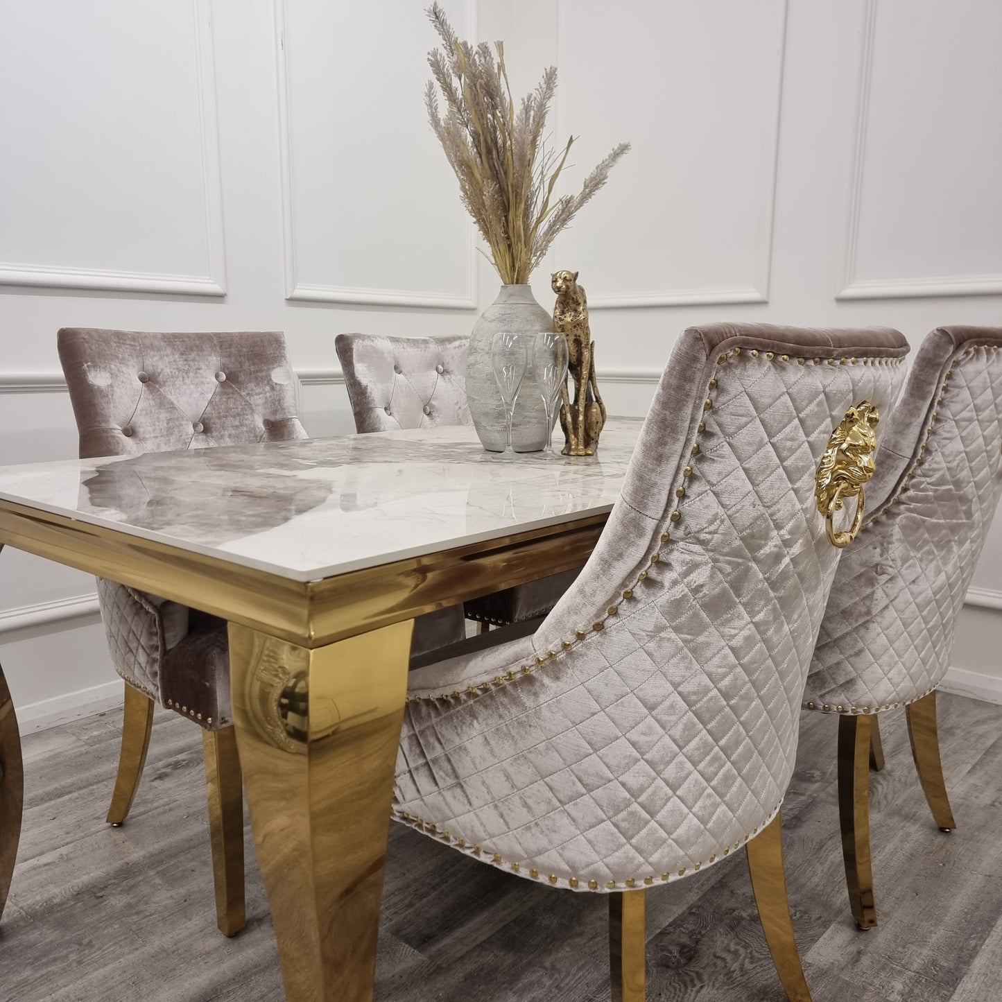Bentley Velvet Gold Dining Chair