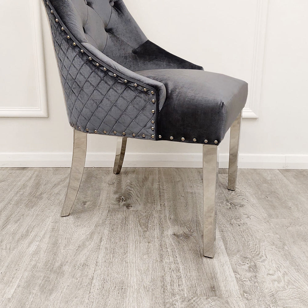 Bentley Velvet Chrome Dining Chair