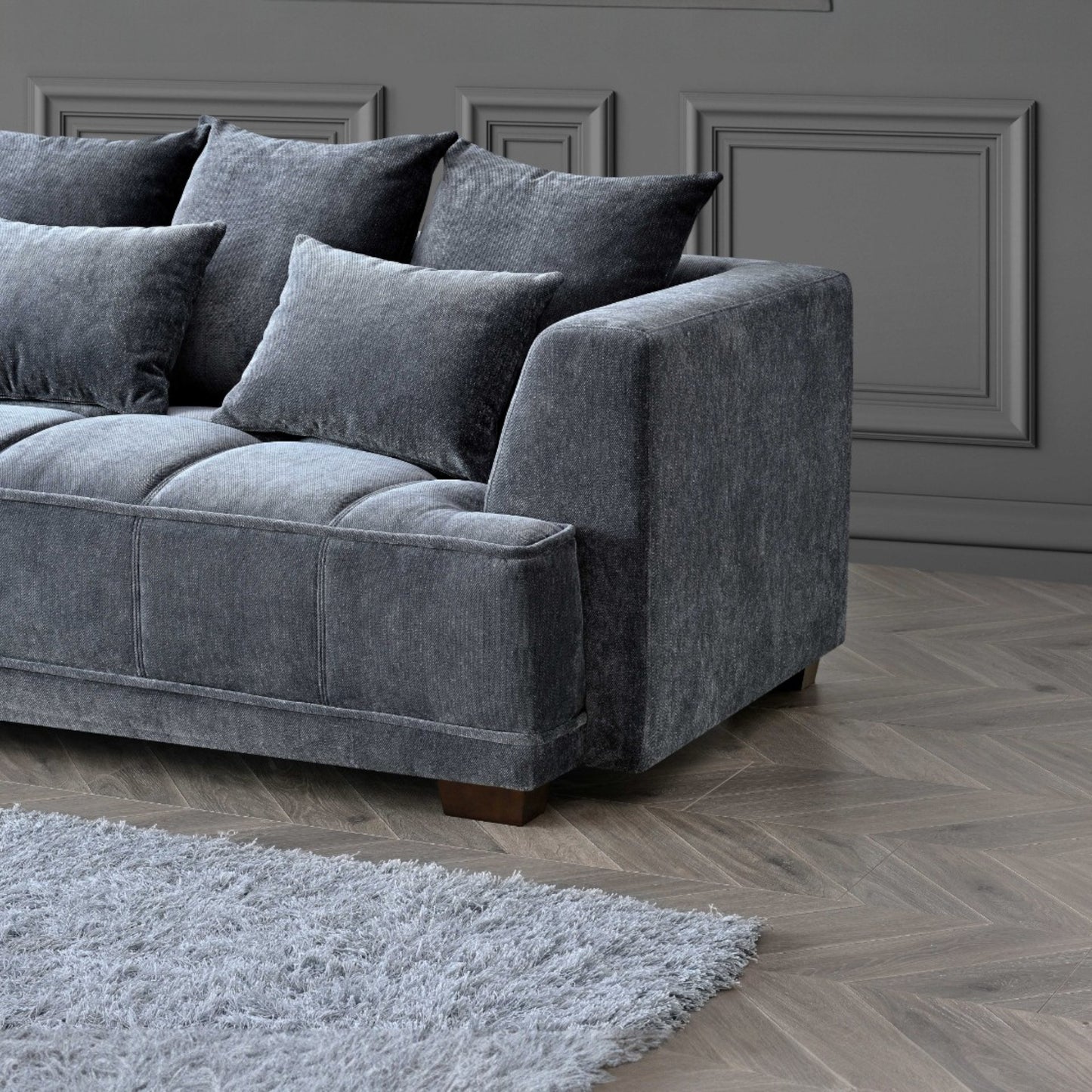 Aluxo Gramercy Sofa Range in Steel Velvet