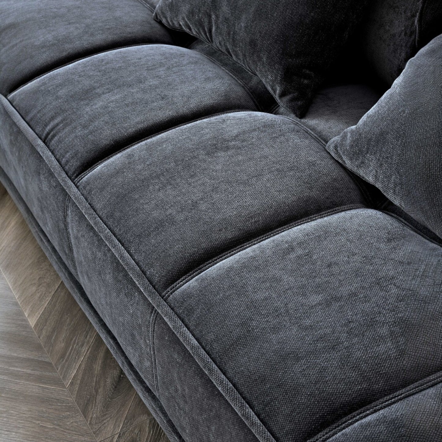 Aluxo Gramercy Sofa Range in Steel Velvet