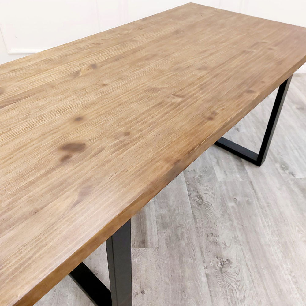 Freya 1.8 Dining Table with Matt Black Metal Legs