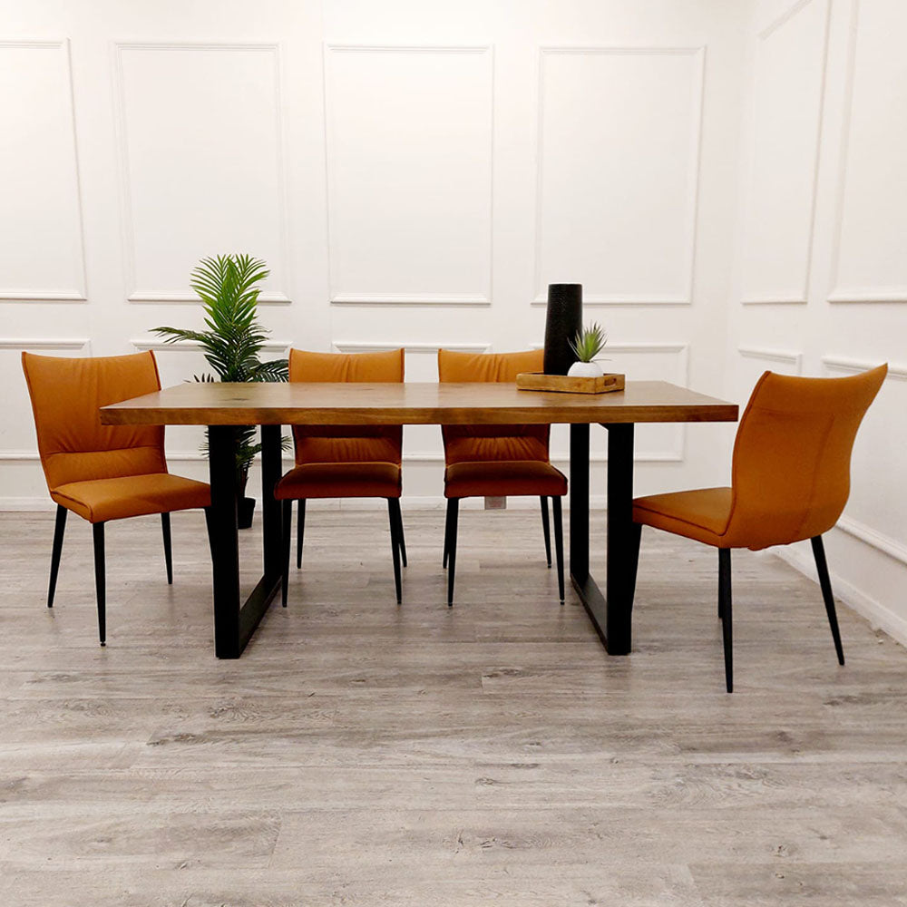 Freya 1.8 Dining Table with Matt Black Metal Legs