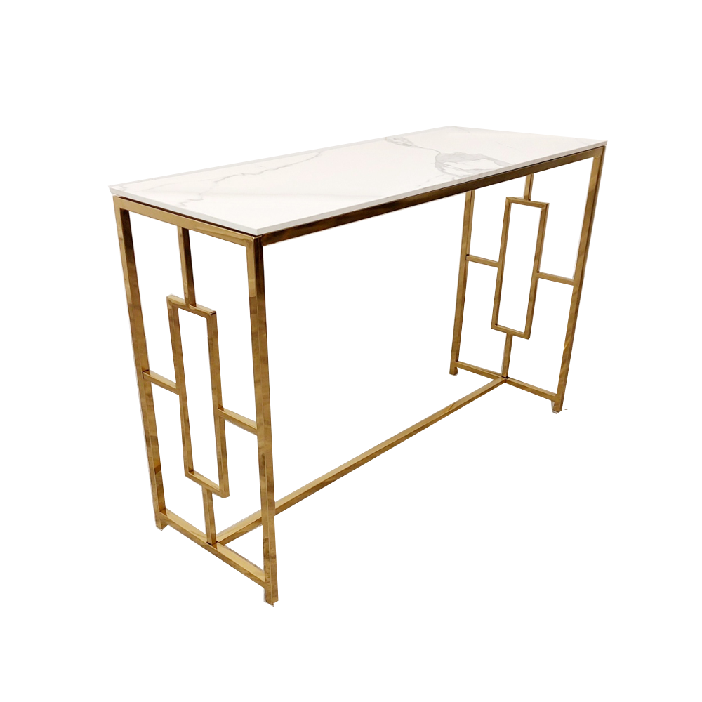 Geo Gold Console Table