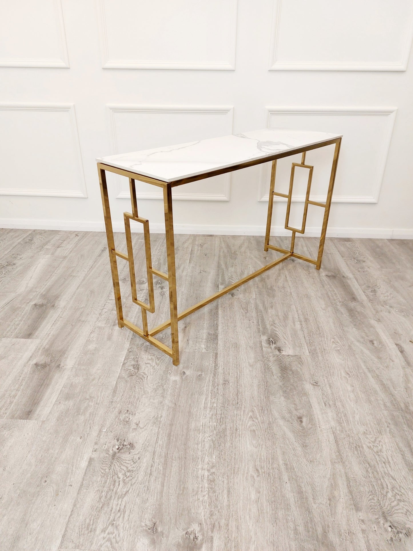 Geo Gold Console Table