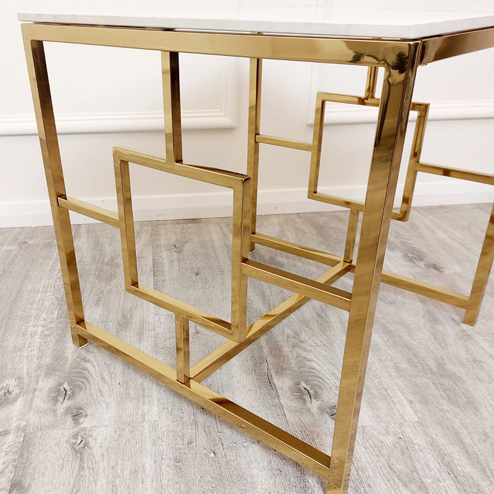 Geo Gold Lamp Table
