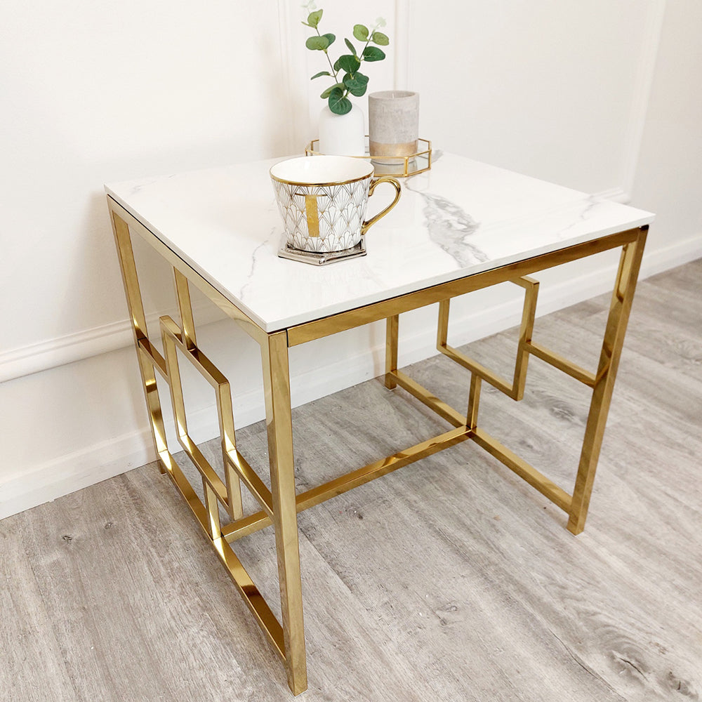 Geo Gold Lamp Table