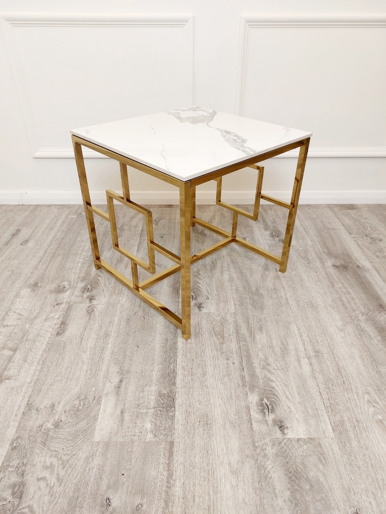 Geo Gold Lamp Table