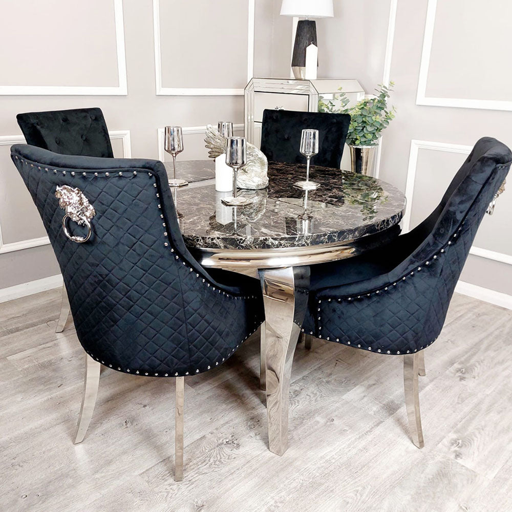 Bentley Velvet Chrome Dining Chair