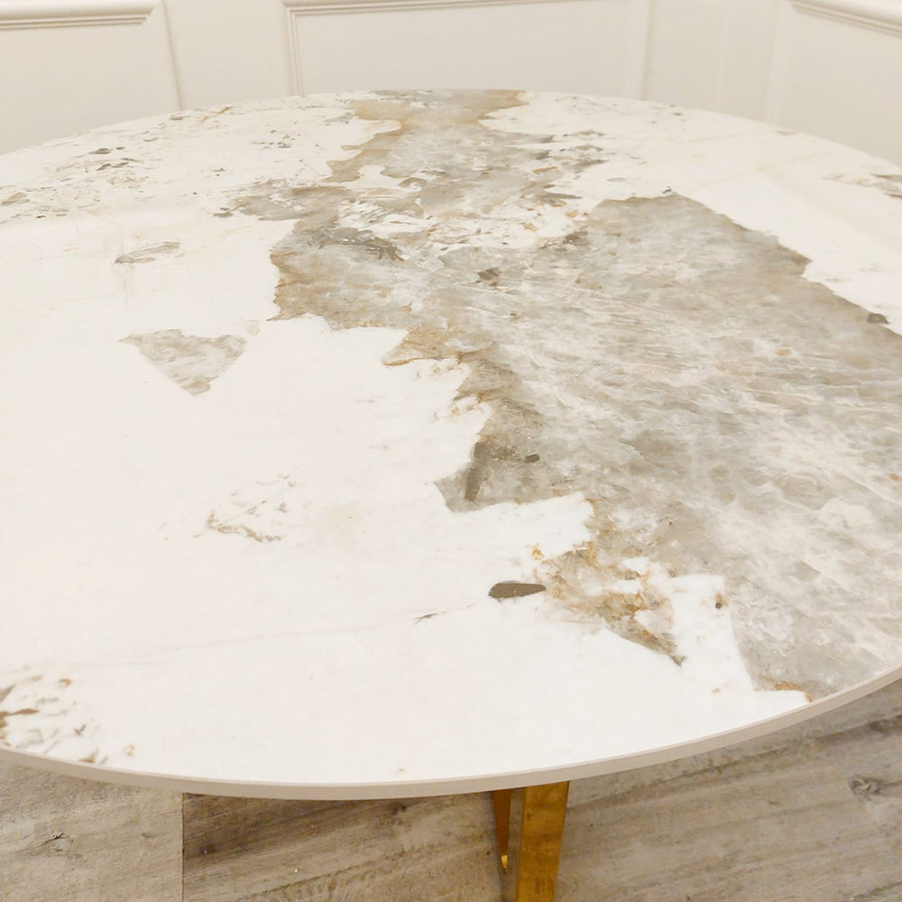 Lucien 1.2 Gold Round Top Table