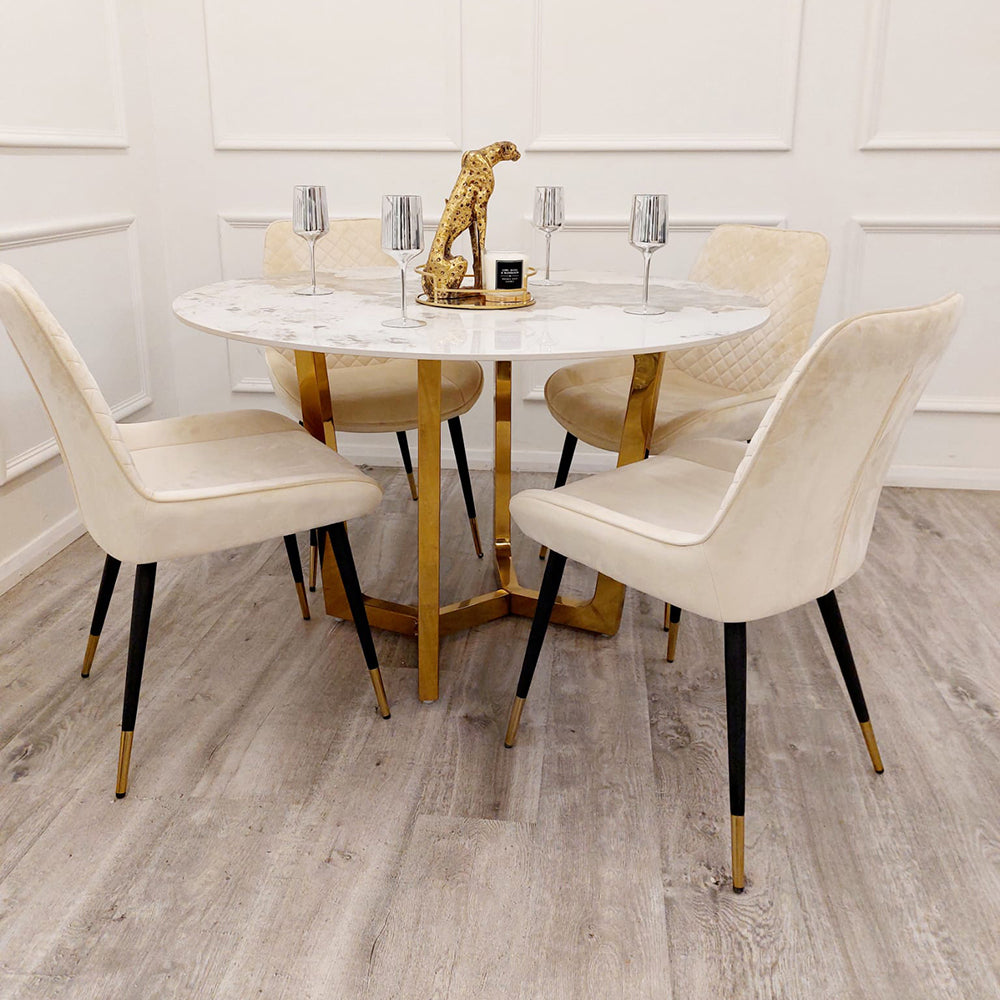 Lucien 1.2 Gold Round Top Table