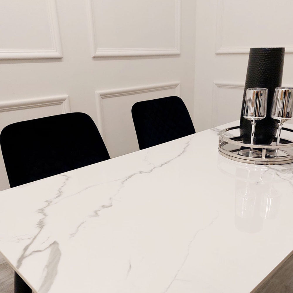 Titus 1.4 Black Dining Table with Polar White Top