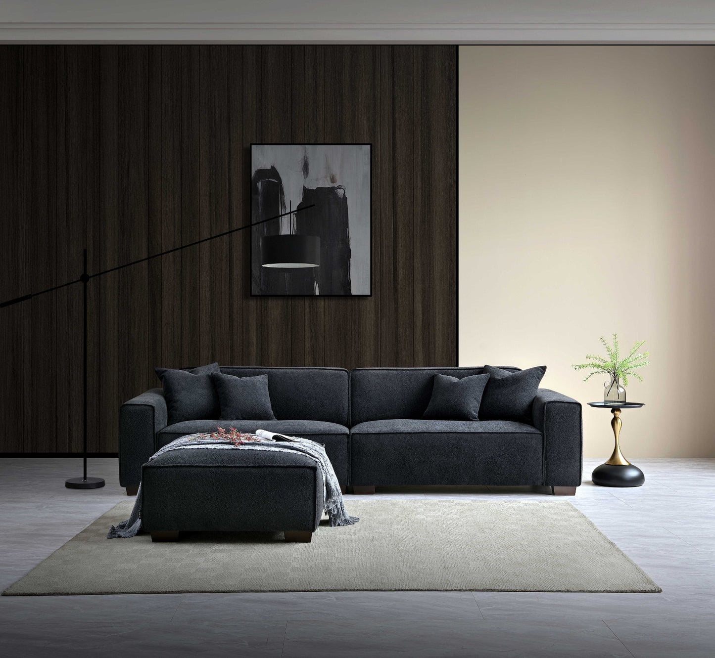 Aluxo Dakota 4 Seater Sofa in Midnight Boucle