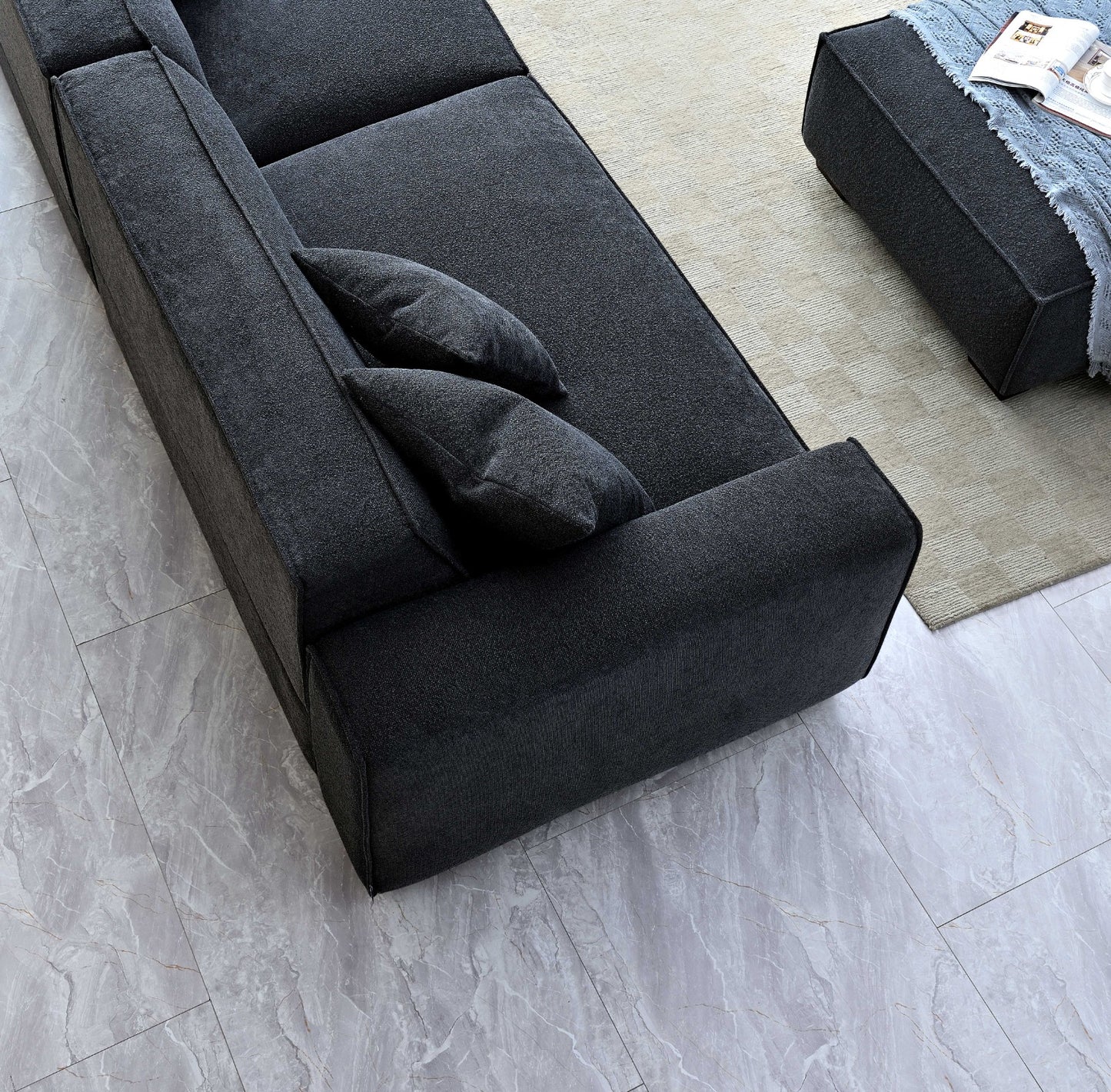 Aluxo Dakota 4 Seater Sofa in Midnight Boucle