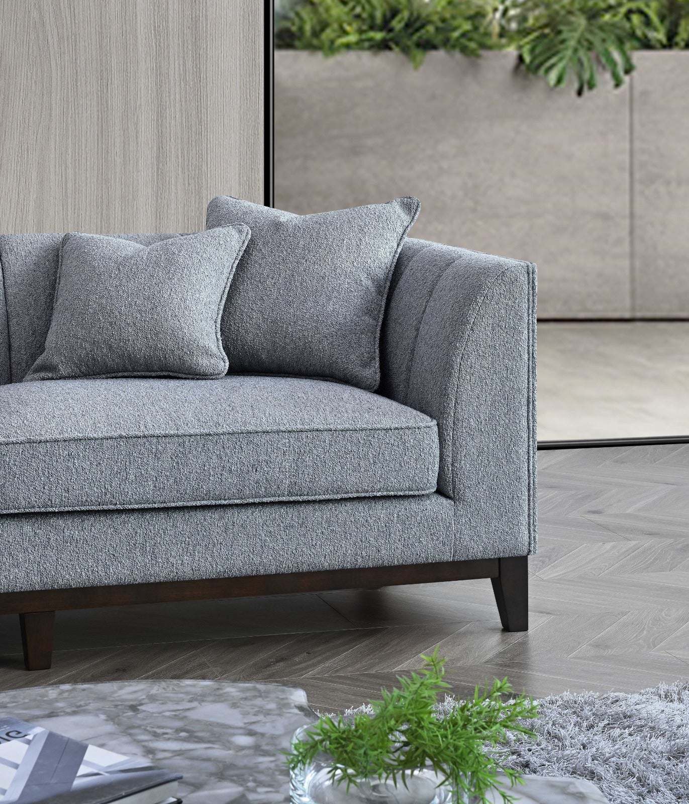 Aluxo Cooper Left Hand Corner Sofa in Dolphin Boucle