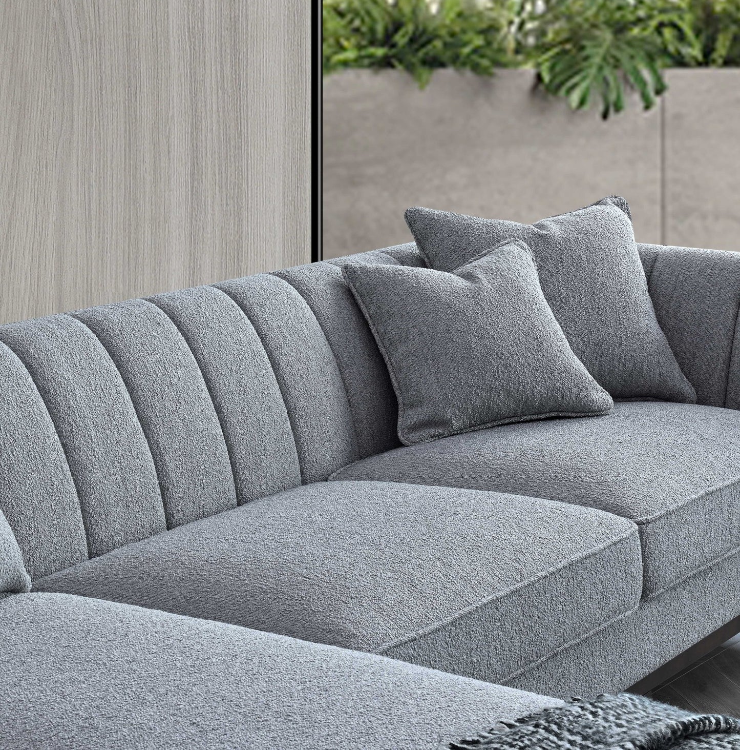 Aluxo Cooper Left Hand Corner Sofa in Dolphin Boucle