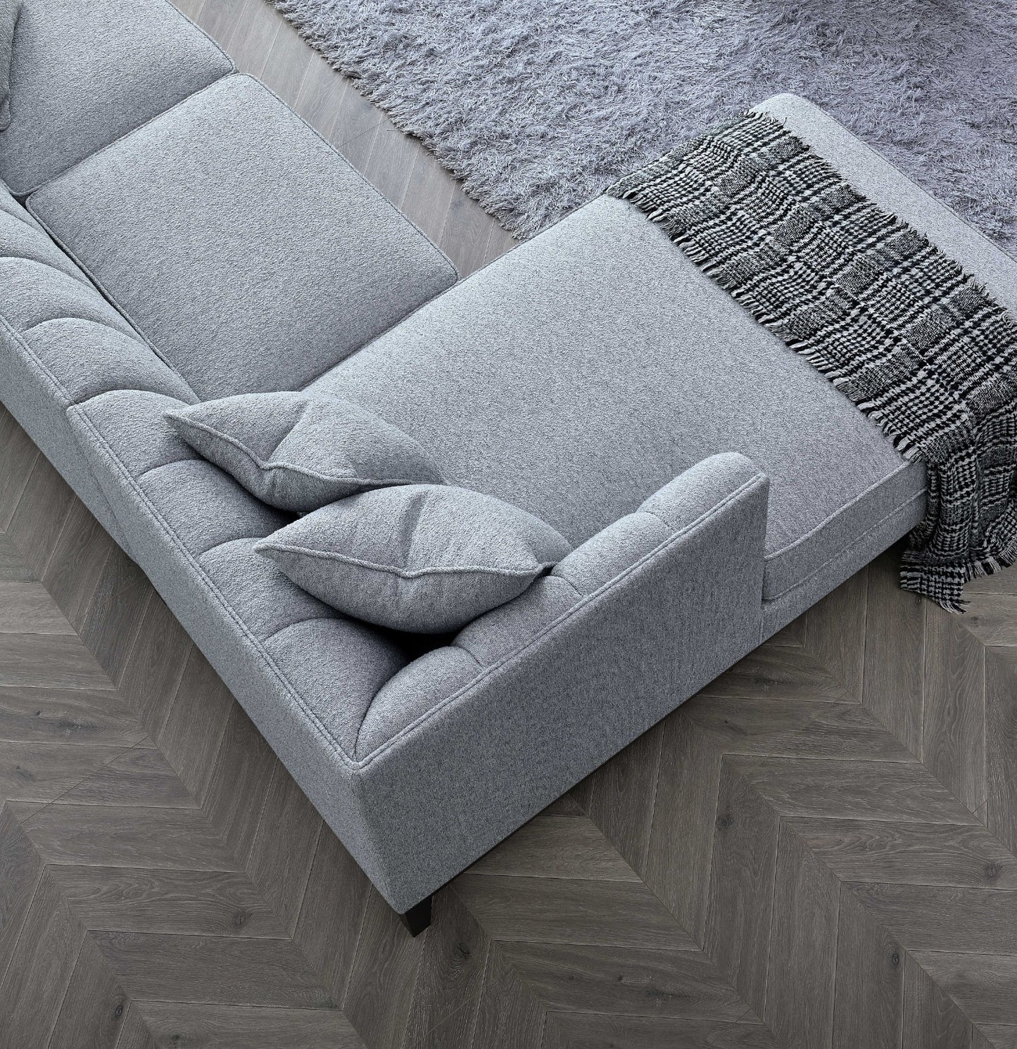 Aluxo Cooper Left Hand Corner Sofa in Dolphin Boucle