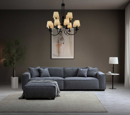 Aluxo Dakota 4 Seater Sofa in Charcoal Boucle