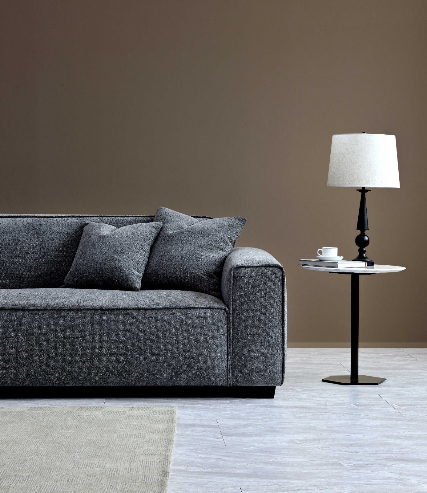 Aluxo Dakota 4 Seater Sofa in Charcoal Boucle