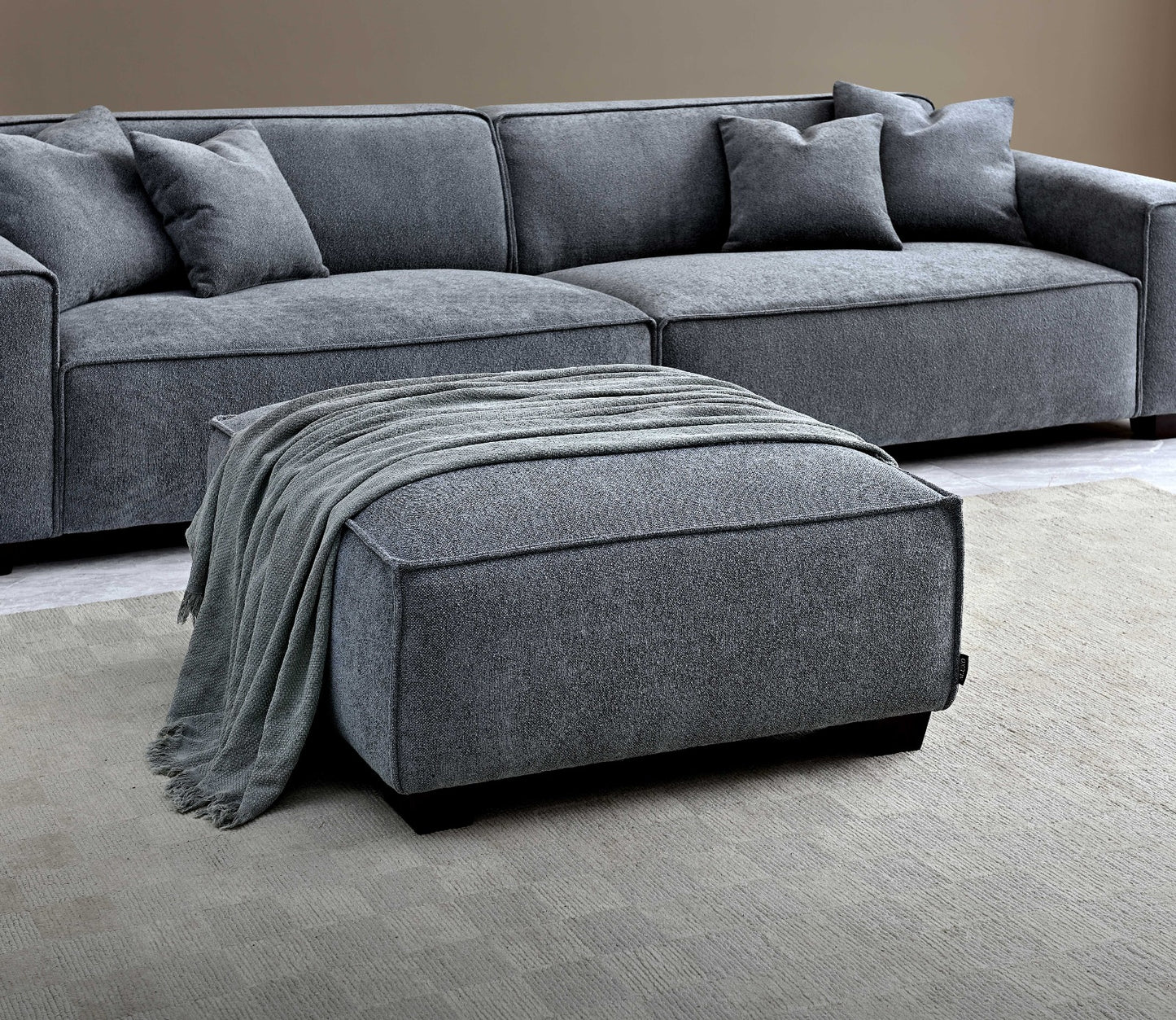 Aluxo Dakota 4 Seater Sofa in Charcoal Boucle