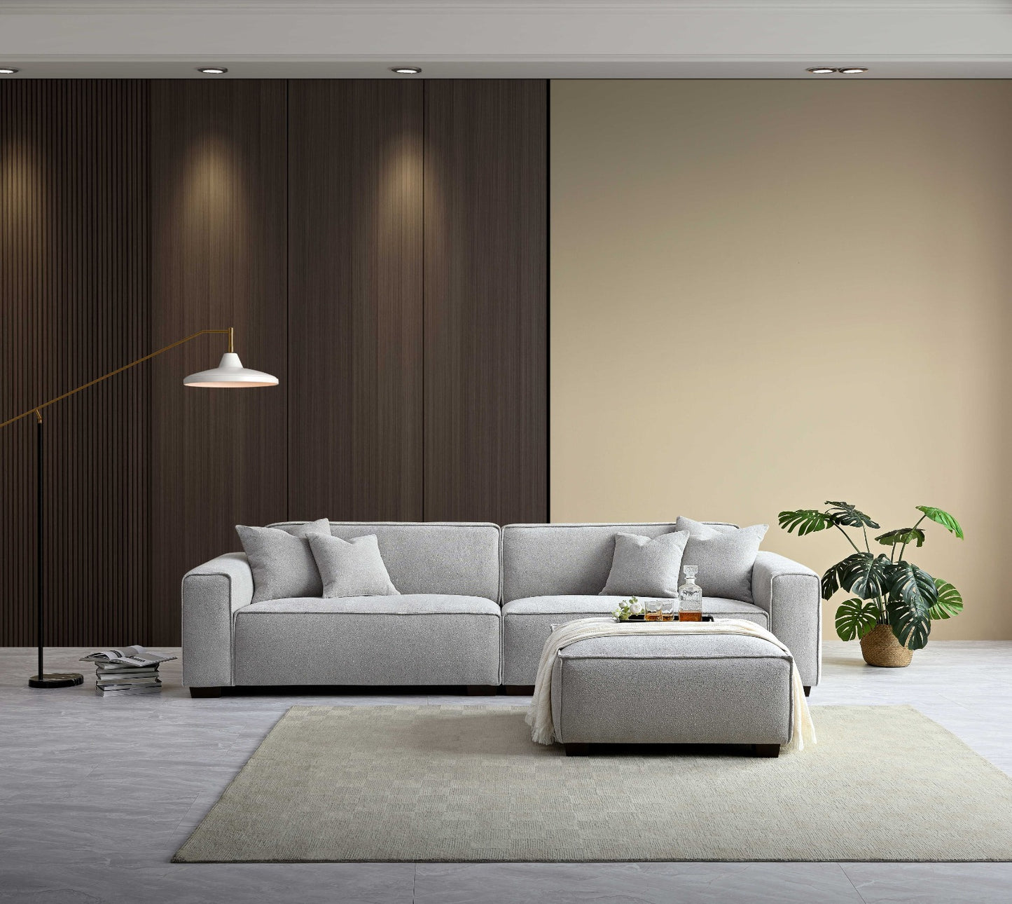 Aluxo Dakota 4 Seater Sofa in Pebble Boucle