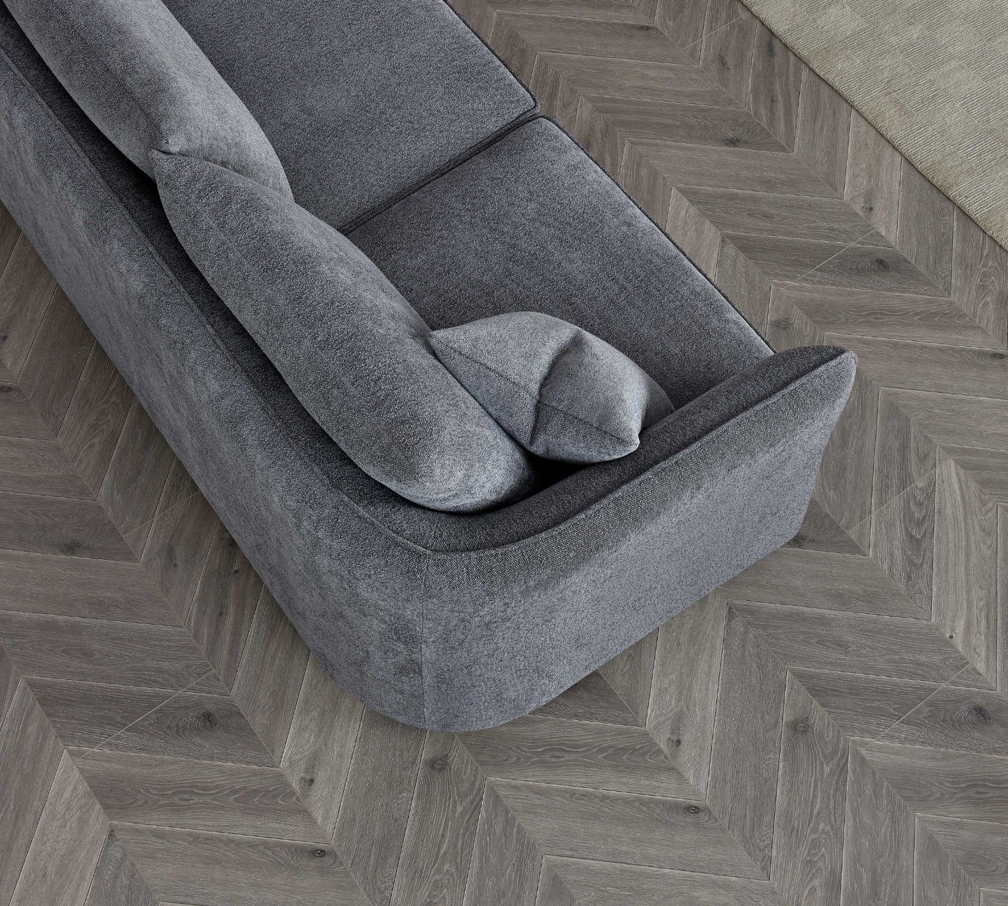 Aluxo Rubin Corner Sofa in Charcoal Boucle