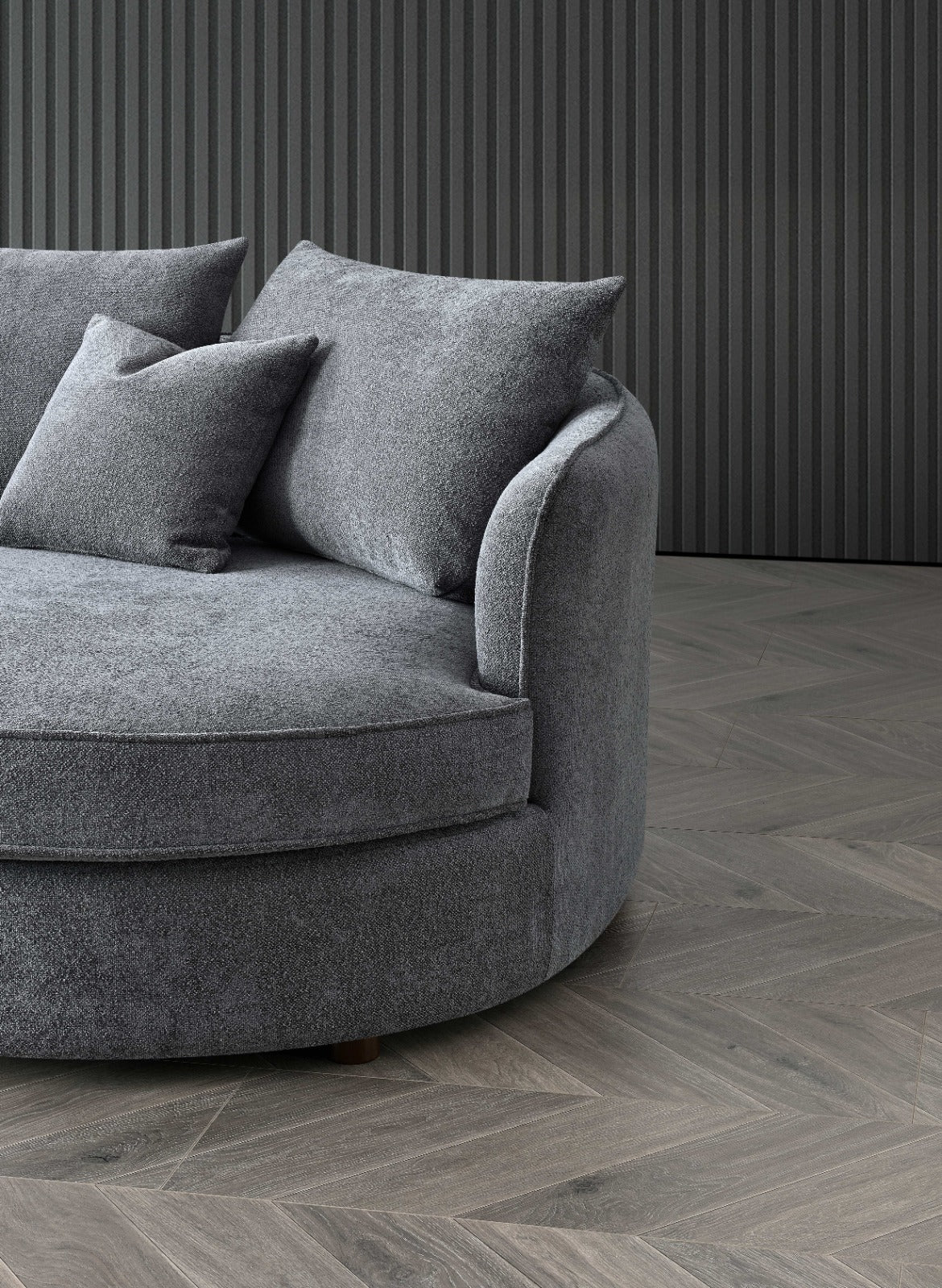 Aluxo Rubin Corner Sofa in Charcoal Boucle