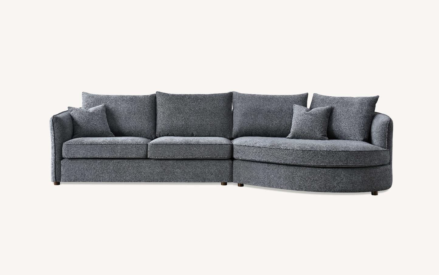 Aluxo Rubin Corner Sofa in Charcoal Boucle