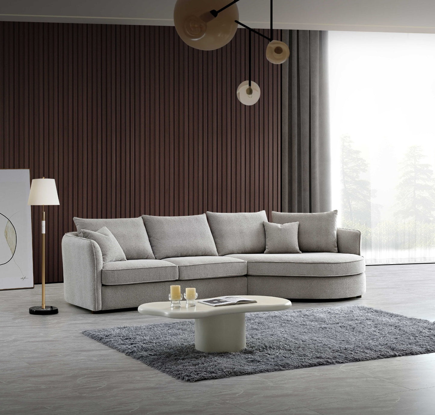 Aluxo Rubin Corner Sofa in Pebble Boucle