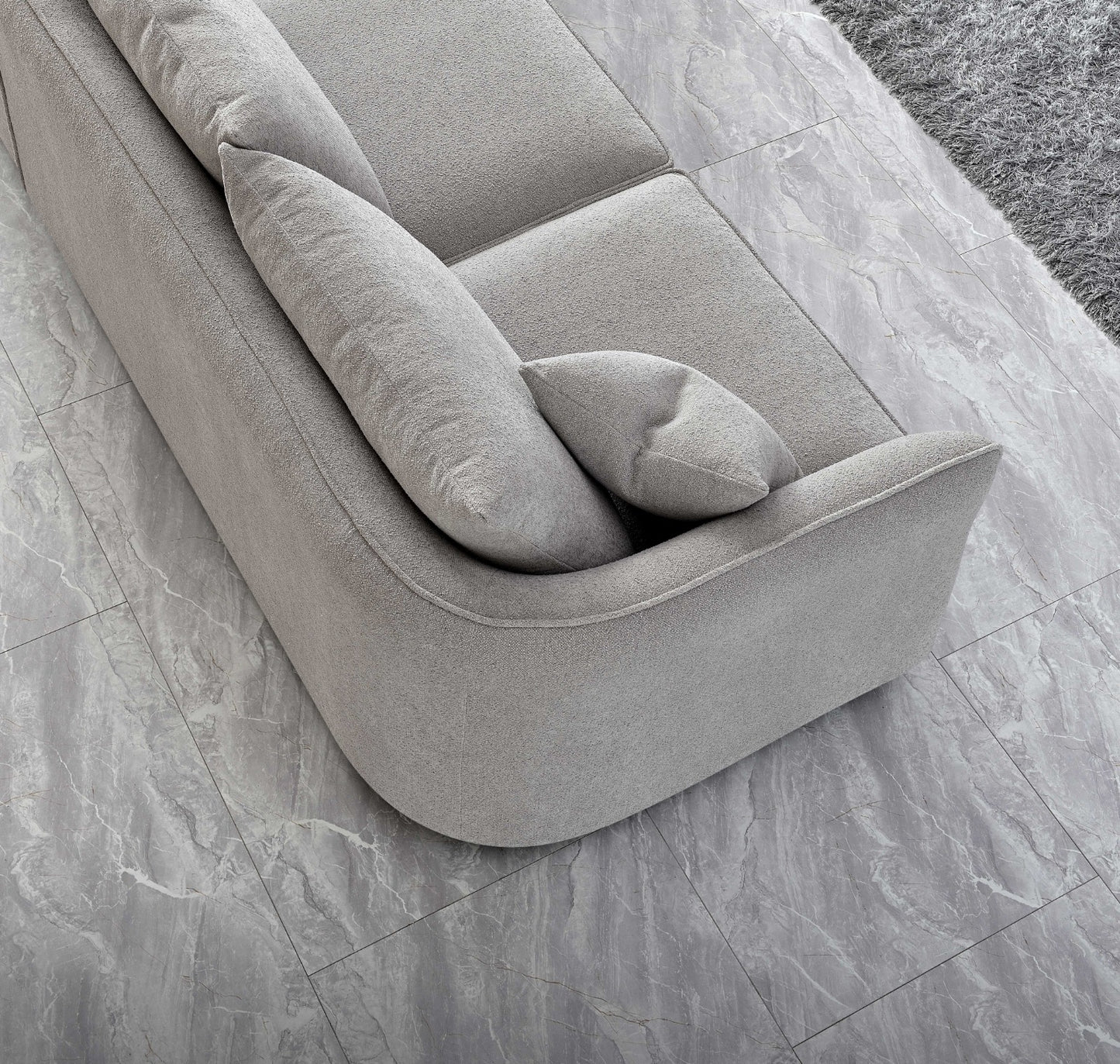 Aluxo Rubin Corner Sofa in Pebble Boucle
