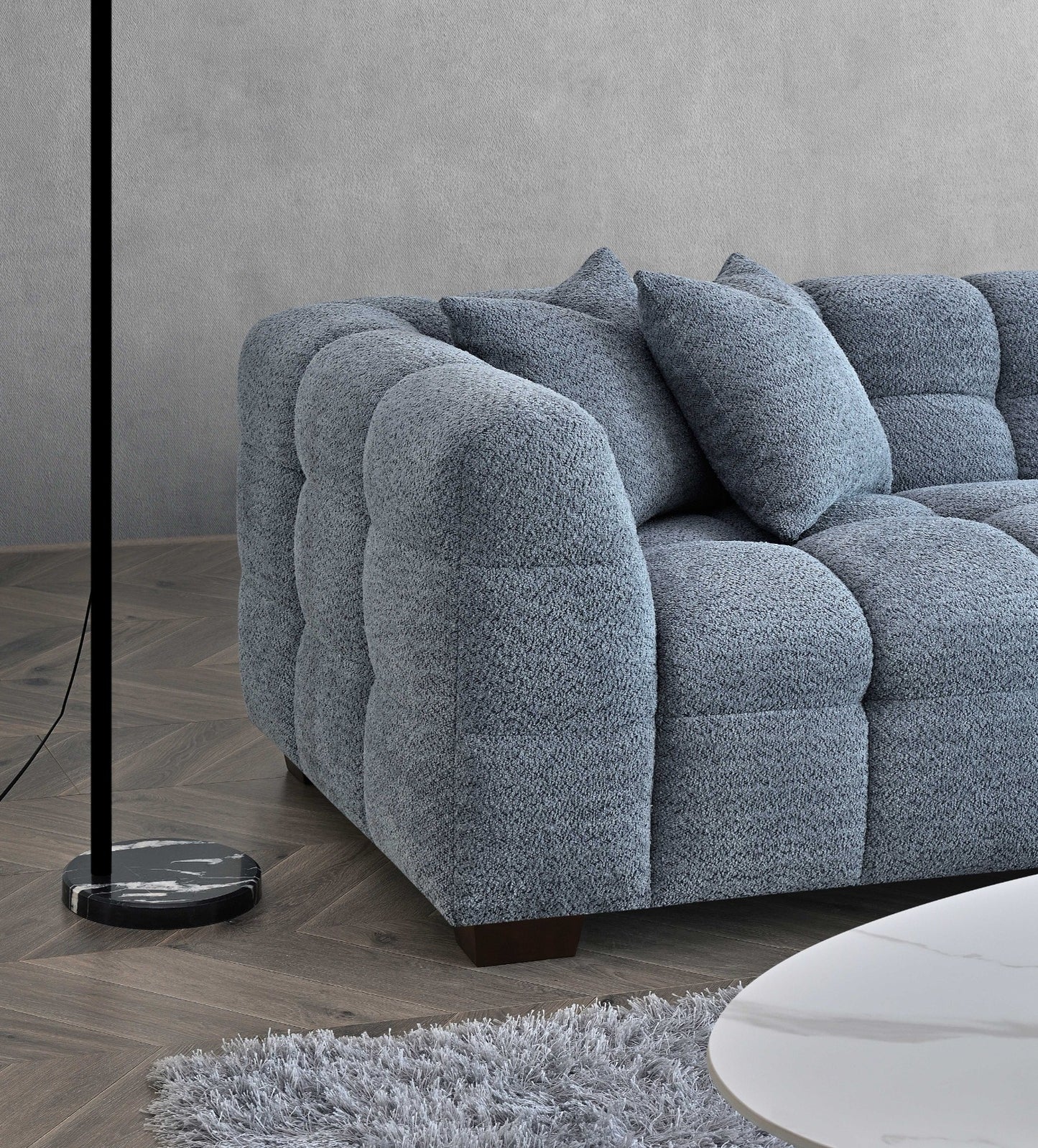 Aluxo Tribeca Corner Sofa in Iron Boucle