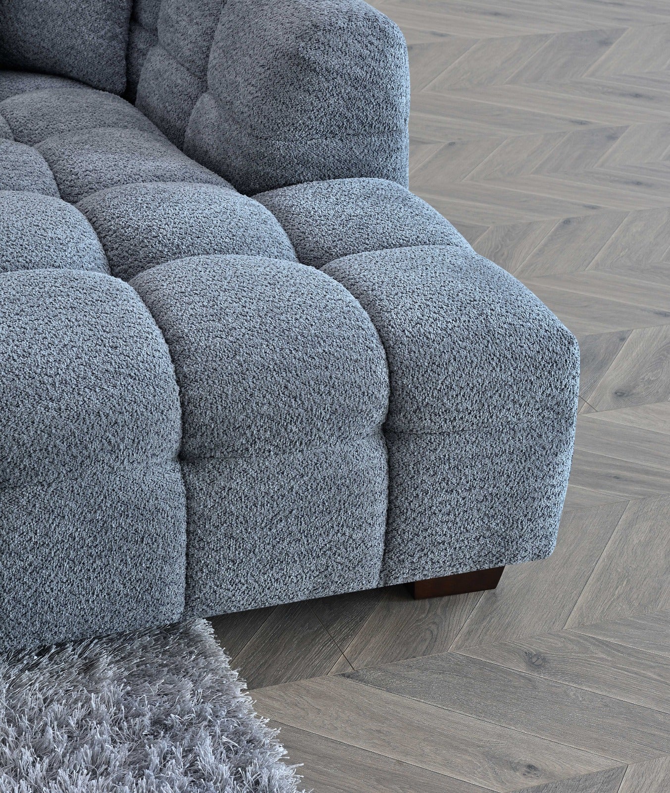 Aluxo Tribeca Corner Sofa in Iron Boucle