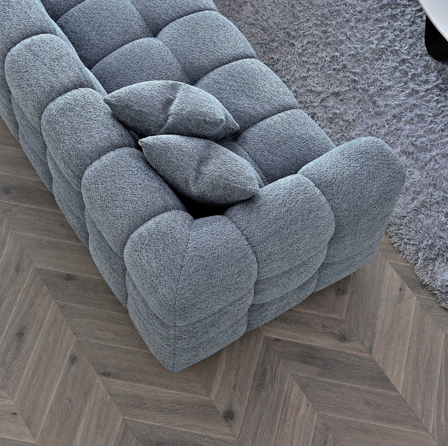 Aluxo Tribeca Corner Sofa in Iron Boucle