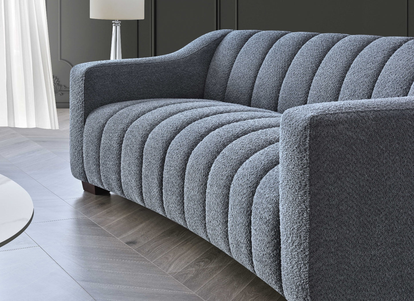 Aluxo Astoria 3 Seater Sofa in Iron Boucle