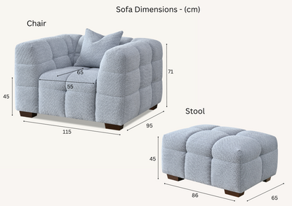 Aluxo Tribeca Sofa Range in Pearl Boucle