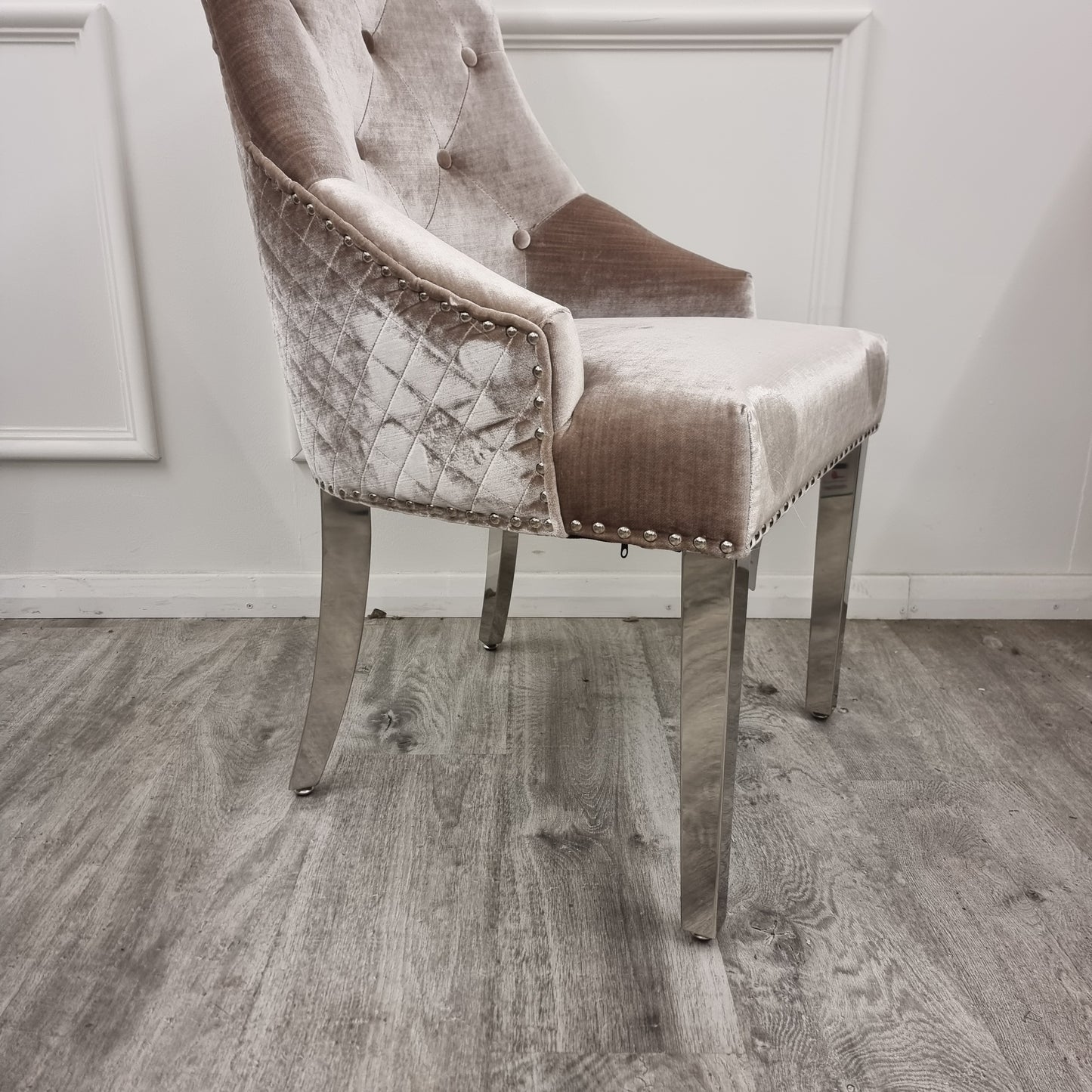 BENTLEY VELVET CHROME DINING CHAIR