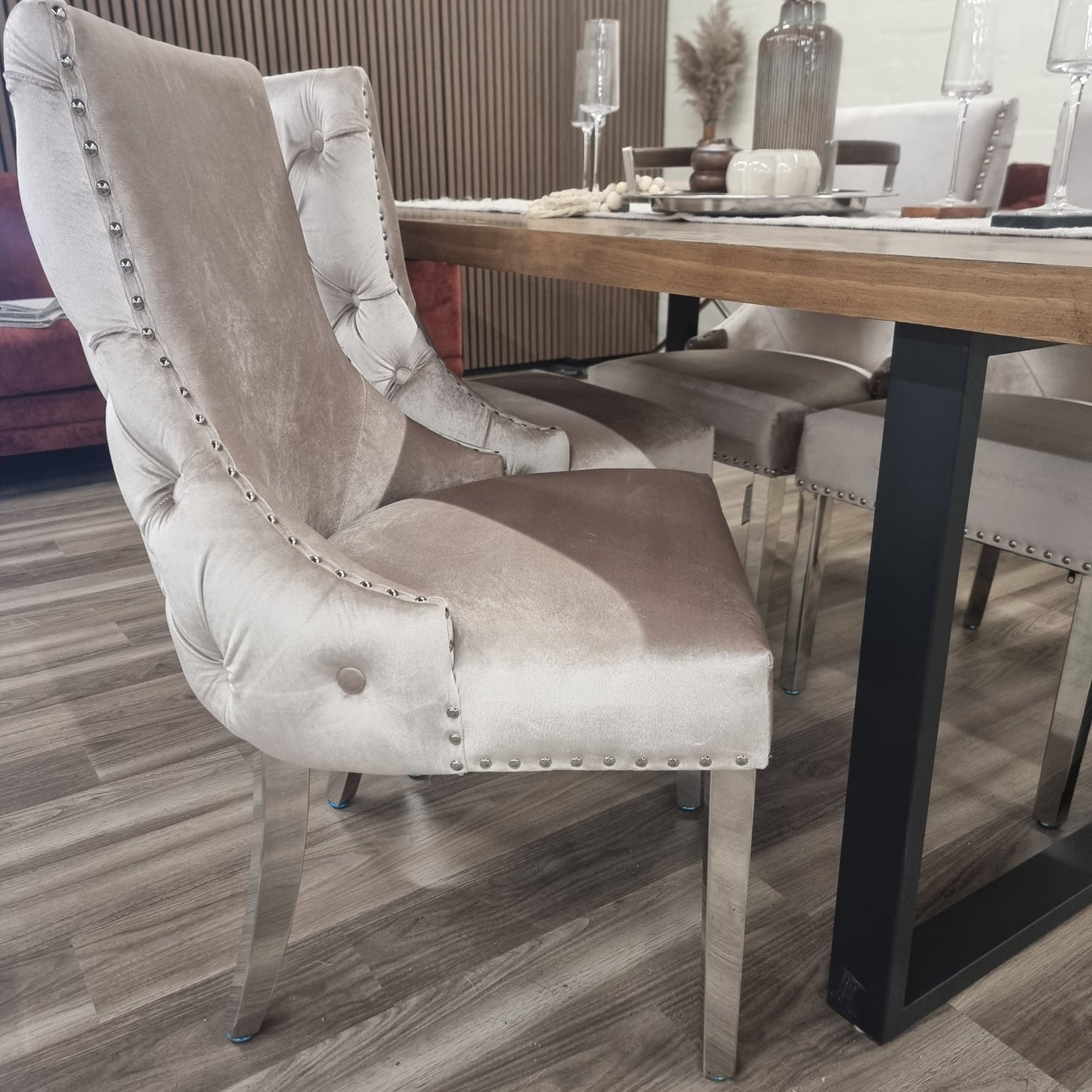 KENSINGTON DINING CHAIR WITH CHROME LEGS