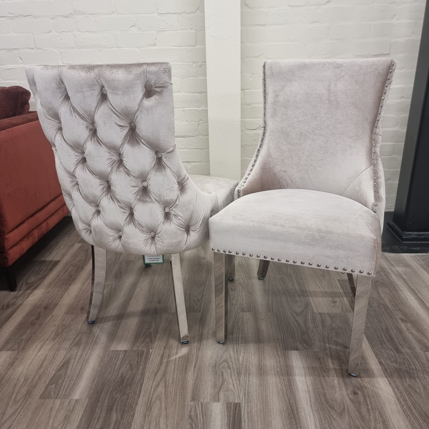 KENSINGTON DINING CHAIR WITH CHROME LEGS