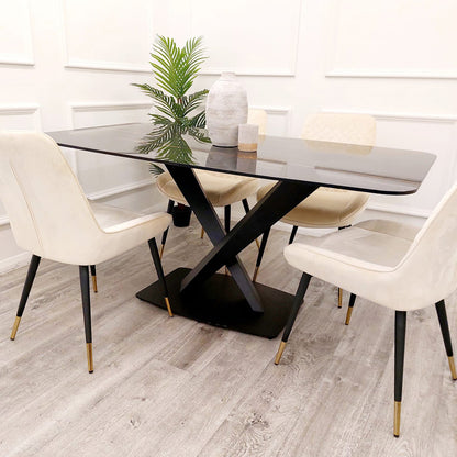 APOLLO 1.6 BLACK DINING TABLE WITH BLACK SINTERED STONE