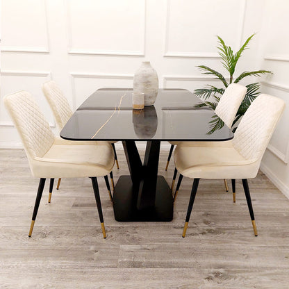 APOLLO 1.6 BLACK DINING TABLE WITH BLACK SINTERED STONE