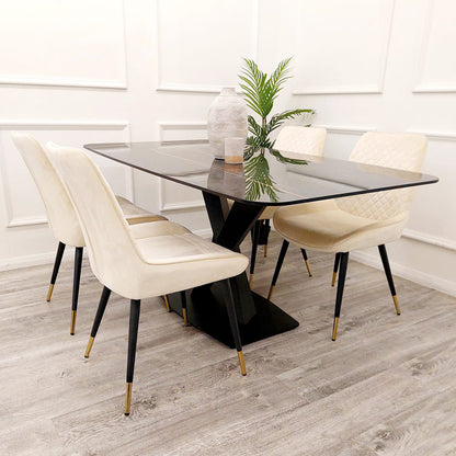 APOLLO 1.6 BLACK DINING TABLE WITH BLACK SINTERED STONE