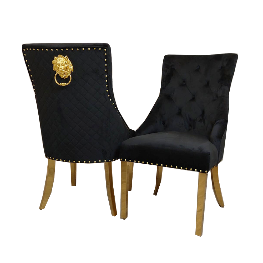 BENTLEY VELVET GOLD DINING CHAIR