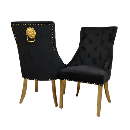 BENTLEY VELVET GOLD DINING CHAIR