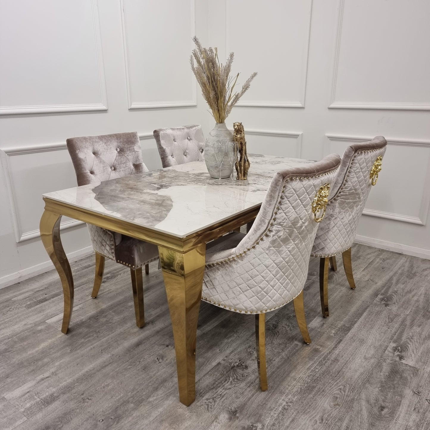 BENTLEY VELVET GOLD DINING CHAIR