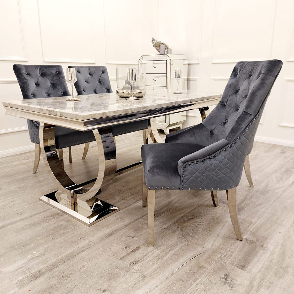 BENTLEY VELVET CHROME DINING CHAIR