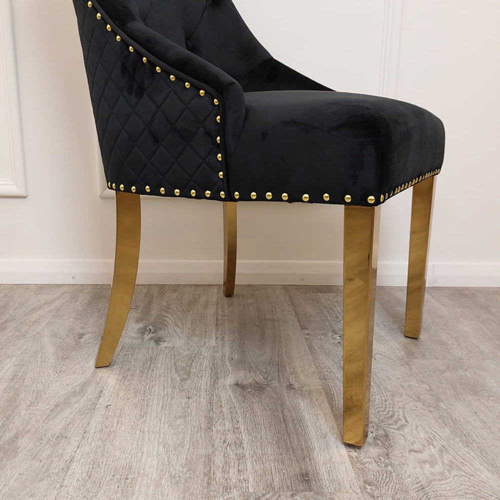 BENTLEY VELVET GOLD DINING CHAIR